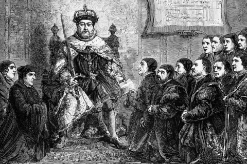 Henry VIII grants a charter to the Worshipful Company of Barber-Surgeons, England 1539, digital