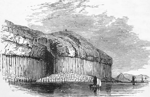 Fingal's Cave with the same geological basalt columns as the Giant's Causeway in Northern Ireland,