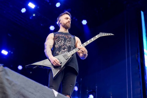 Matthew Tuck, singer of Bullet for My Valentine at the Rock am Ring Festival on Saturday,