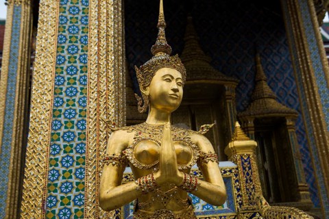 Wat Phra Kaeo temple, old royal palace, Bangkok, Thailand, Asia