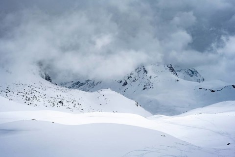 Winter in the high mountains, AlAlbula Alps, Rhaetian Alps, Grisons, Switzerland, Europe