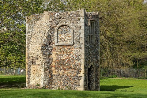 The Dovecote Tower, St Edmund's Abbey, Bury St Edmunds, West Suffolk, England, United Kingdom,