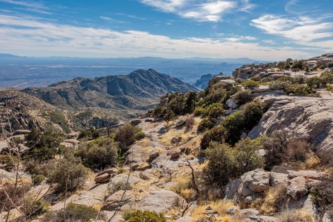 Windy Point Vista offers a view of Tucson from the Catalina Mountains along the Mt Lemmon Highway