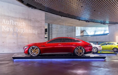 Mercedes-AMG GT Concept from 2017. The Mercedes-Benz Museum in Stuttgart presents a journey through