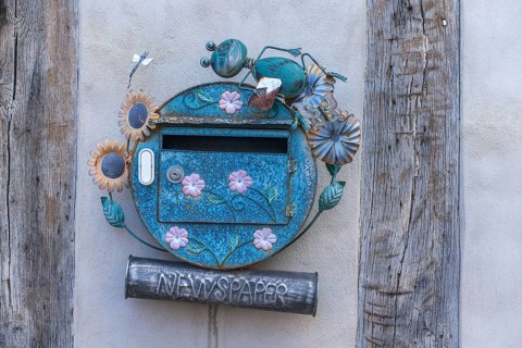 Artistically decorated letterbox, Bad Sooden, Allendorf, Allendorf district, historic old town