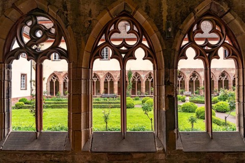 Cloister garden and cloister of the former Augustinian monastery in Landau in der Pfalz,