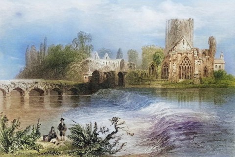 Holy Cross Abbey, on the Suir, County Tipperary, Ireland, from the Landscape and Antiquities of