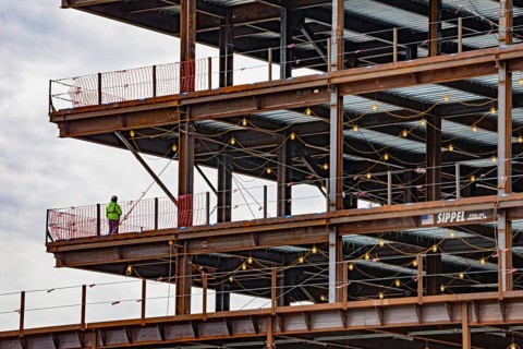 Detroit, Michigan - A Science Research Center being built by Henry Ford Health and Michigan State