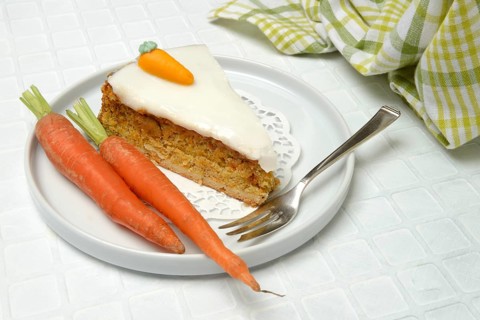 Carrot cake and carrots on a plate, carrot cake, carrot cake