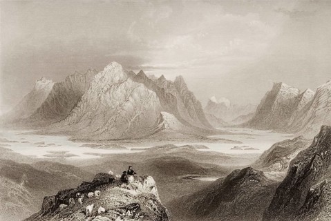 Scene from Cloonacartin Hill, Connemara, Ireland, from the Landscape and Antiquities of Ireland,