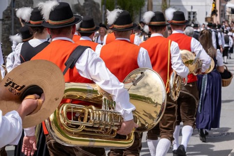 Musikkapelle Freinberg, Trachten- und Schützenverein Maidultfestzug, Parade to the Maidult, Passau,