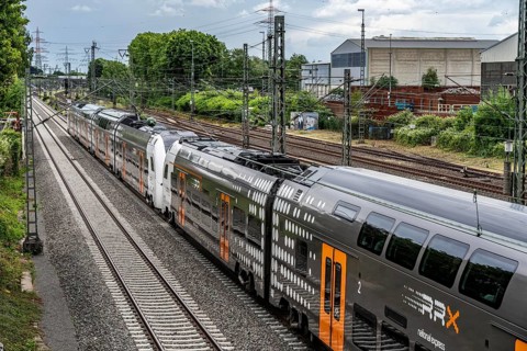 RE6, RRX, Rhein-Ruhr-Express, Regional Express, by National Express, train on the line between