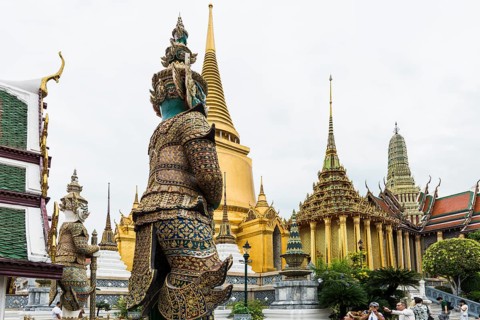 Wat Phra Kaeo temple, old royal palace, Bangkok, Thailand, Asia