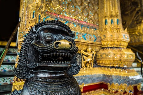 Wat Phra Kaeo temple, old royal palace, Bangkok, Thailand, Asia