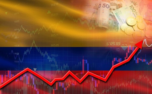 Colombia economic growth on financial graph. Colombia financial growth on market graph
