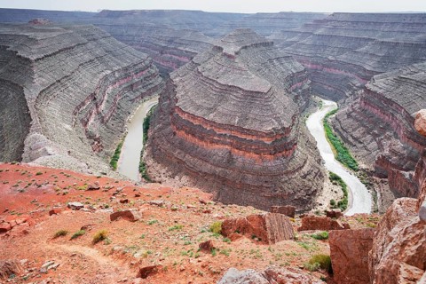 San Juan River meanders, Goosenecks State Park, Utah, USA, North America