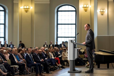 Friedrich Merz (Chancellor of the Federal Republic of Germany) speaks at the presentation of the