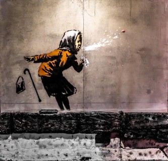 Banksy - Aachoo!!!, Corona notice, 2020, Vale Street, Bristol, UK, exhibition The World of Banksy