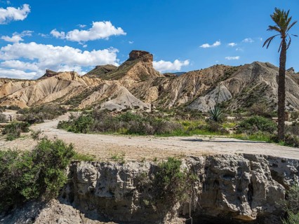 Rock formations in the Tabernas desert, Desierto de Tabernas, Andalusia, Spain, Europe