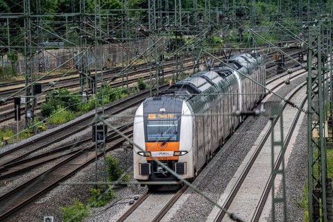 RE1, RRX, Rhein-Ruhr-Express, Regional Express, by National Express, train on the line between