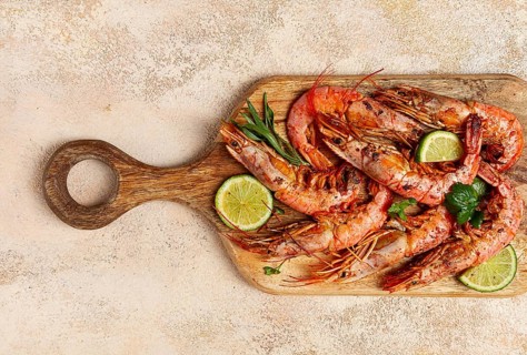 Fried Langoustines, Australian, lime and herbs, spices, homemade, no people