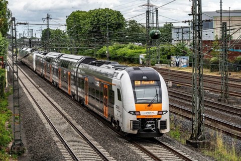 RE1, RRX, Rhein-Ruhr-Express, Regional Express, by National Express, train on the line between