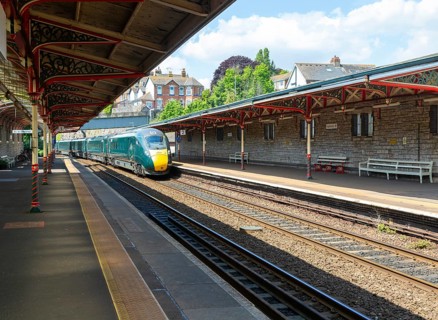 GWR British Rail Class 800 Inter City Express train at Teignmouth railway station, south Devon,
