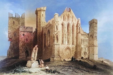Ruins of Cashel, from the south, Connemara, County Galway, Ireland, from the Landscape and