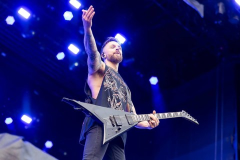 Matthew Tuck, singer of Bullet for My Valentine at the Rock am Ring Festival on Saturday,