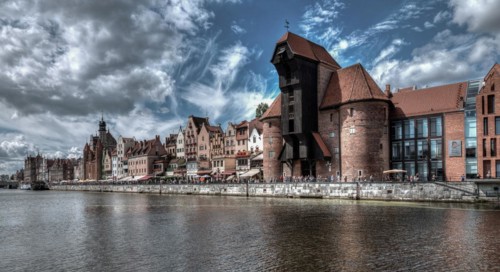 Gda?sk, Gdansk, Danzig. Krantor. Mot?awa River