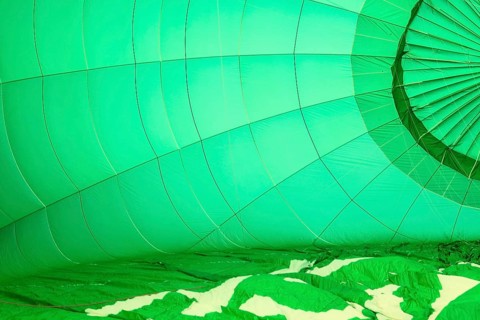 Preparation for hot air ballooning, Walchsee, Unterinntal, Tyrol, Austria, Europe