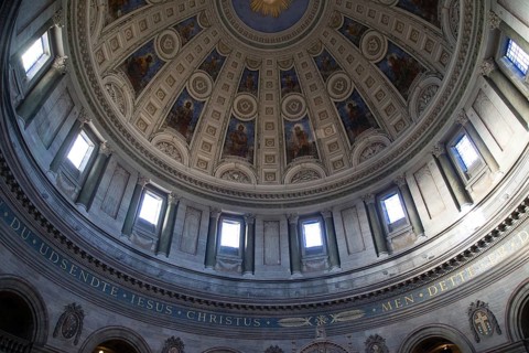 Copenhagen, Denmark, January 28, 2016: Interior view Frederiks Church also called Marble Church in