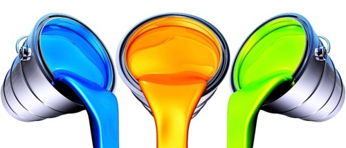 High resolution 3D rendering of color pots