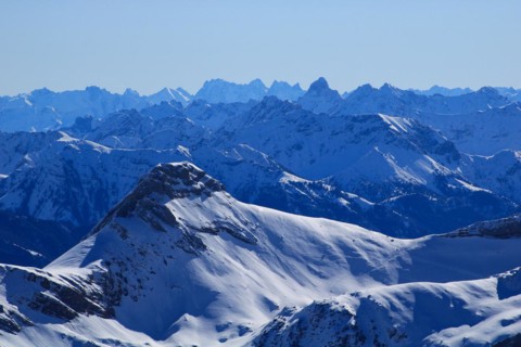 Margelchopf and other mountains in winter