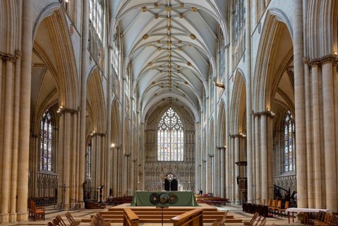 Interior view, nave, York Minster, Archidiocese of York, York, England, Great Britain