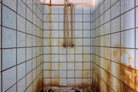 Old dirty shower