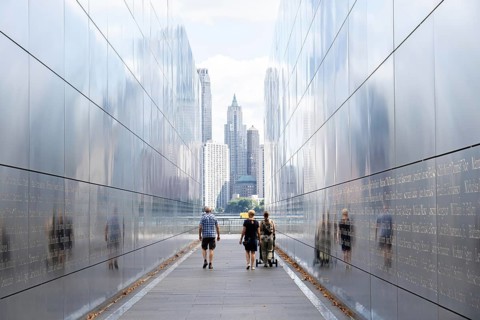 Jersey City, United States of America, September 24, 2019: The Empty Sky Memorial, the official New