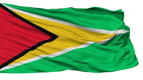 Guyana Naval Ensign Flag, Isolated On White Background