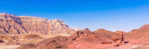 Eilat, Israel. Beautiful sea, beachs and mountais. Web banner in panoramic view