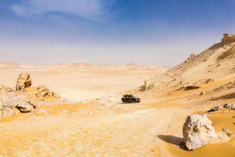 White Desert at Farafra in the Sahara of Egypt. Africa