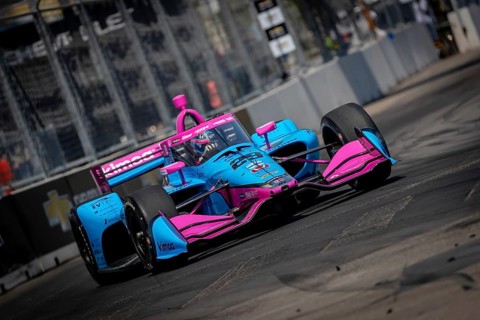 INDYCAR driver, DEVLIN DeFRANCESCO (29) of Toronto, Canada, travels through the turns in his