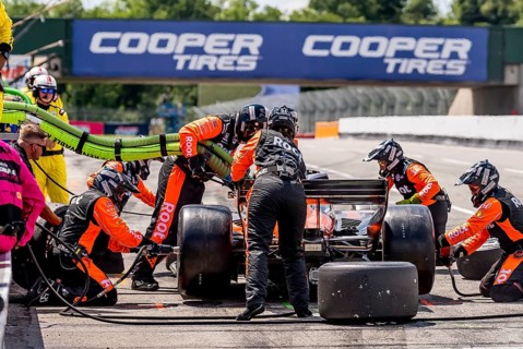 MARCUS ARMSTRONG (11) of Christchurch, New Zealand comes down pit road for service during the Honda