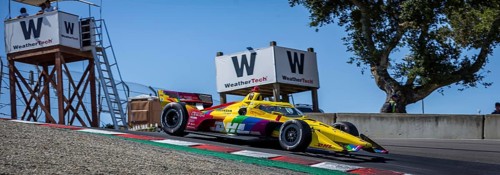ALEX PALOU (10) of Barcelona, Spain practices for the Firestone Grand Prix of Monterey at