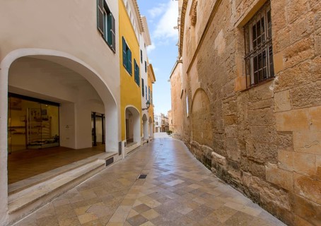 Ciutadella Menorca Ses Voltes arches Ciudadela downtown in Balearic islands