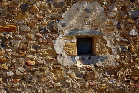 The Way of Saint James stone masonry walls in Redecilla del Camino Castilla Burgos