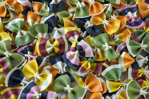 Colourful butterfly noodles, full-size