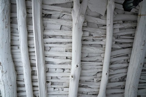 Wooden roof ceiling of Alpujarras in Granada at Andalusian Spain