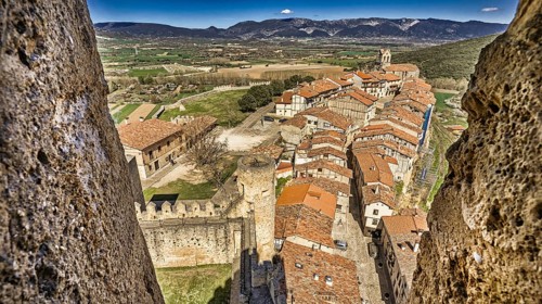 Panoramic View from City Walls, Frías Medieval Town, Historic Artistic Grouping, Las Merindades,