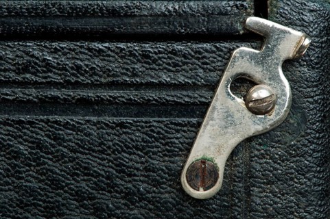 Old vintage black leather background. Studio shot