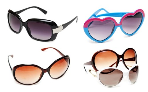 Collage sunglasses on white background. It Is Collected from several pictures